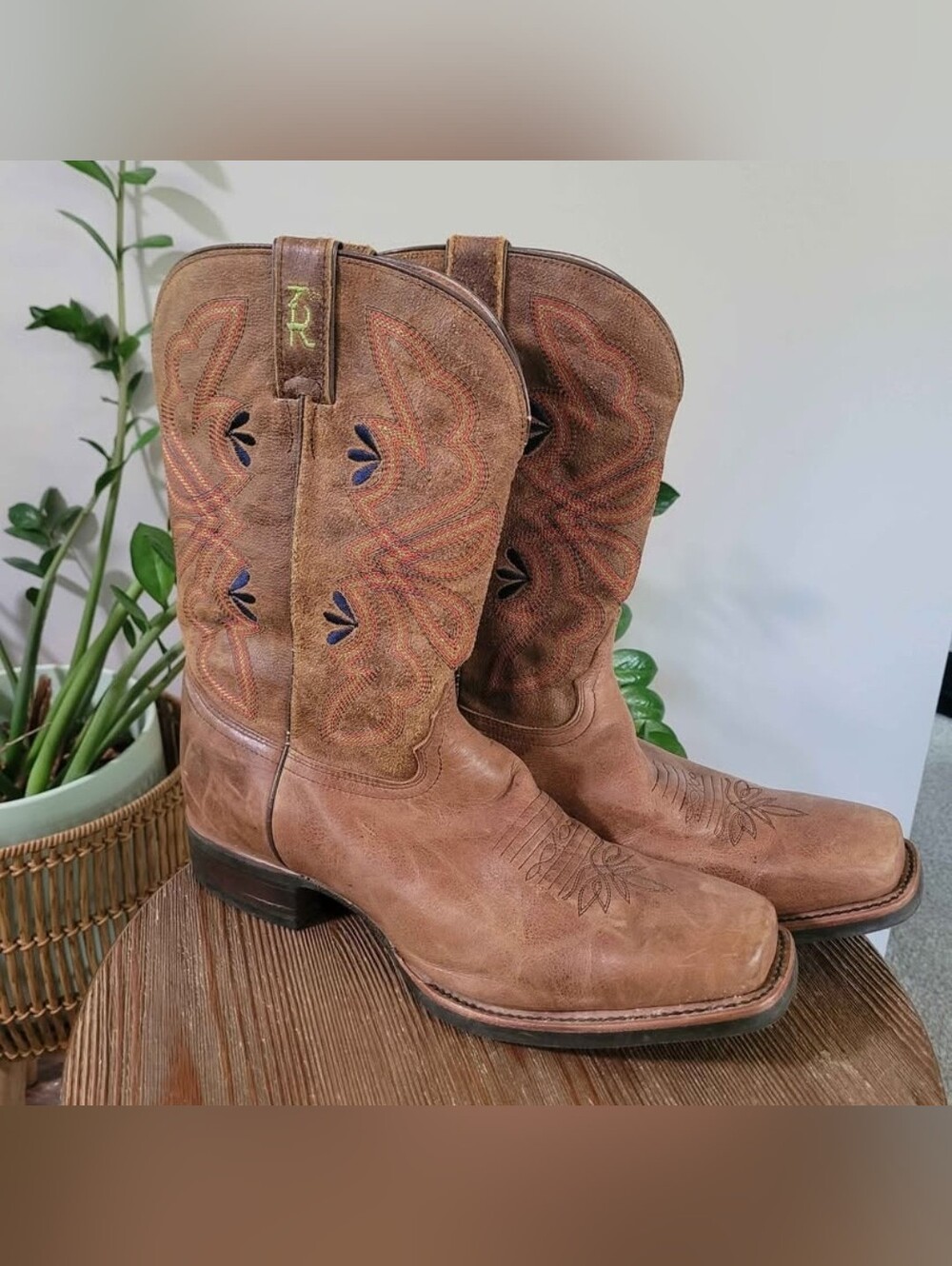 Tony Lama 3R Brown Leather Western Heeled Boots